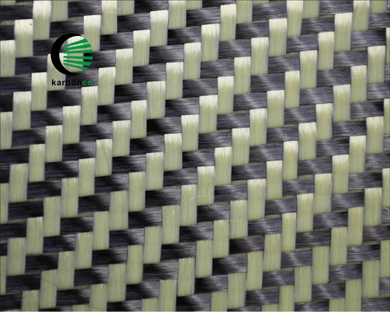 Yellow Carbon Kevlar Fiber Hybrid Fabric twill Fabric ,Mixed with yellow  kevlar fabric and carbon fabric